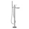 Chrome Floor Mount Tub Filler with Hand Held Shower